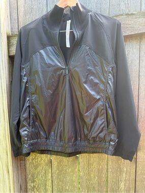 lululemon athletica Black Half-Zip Windbreaker Jacket